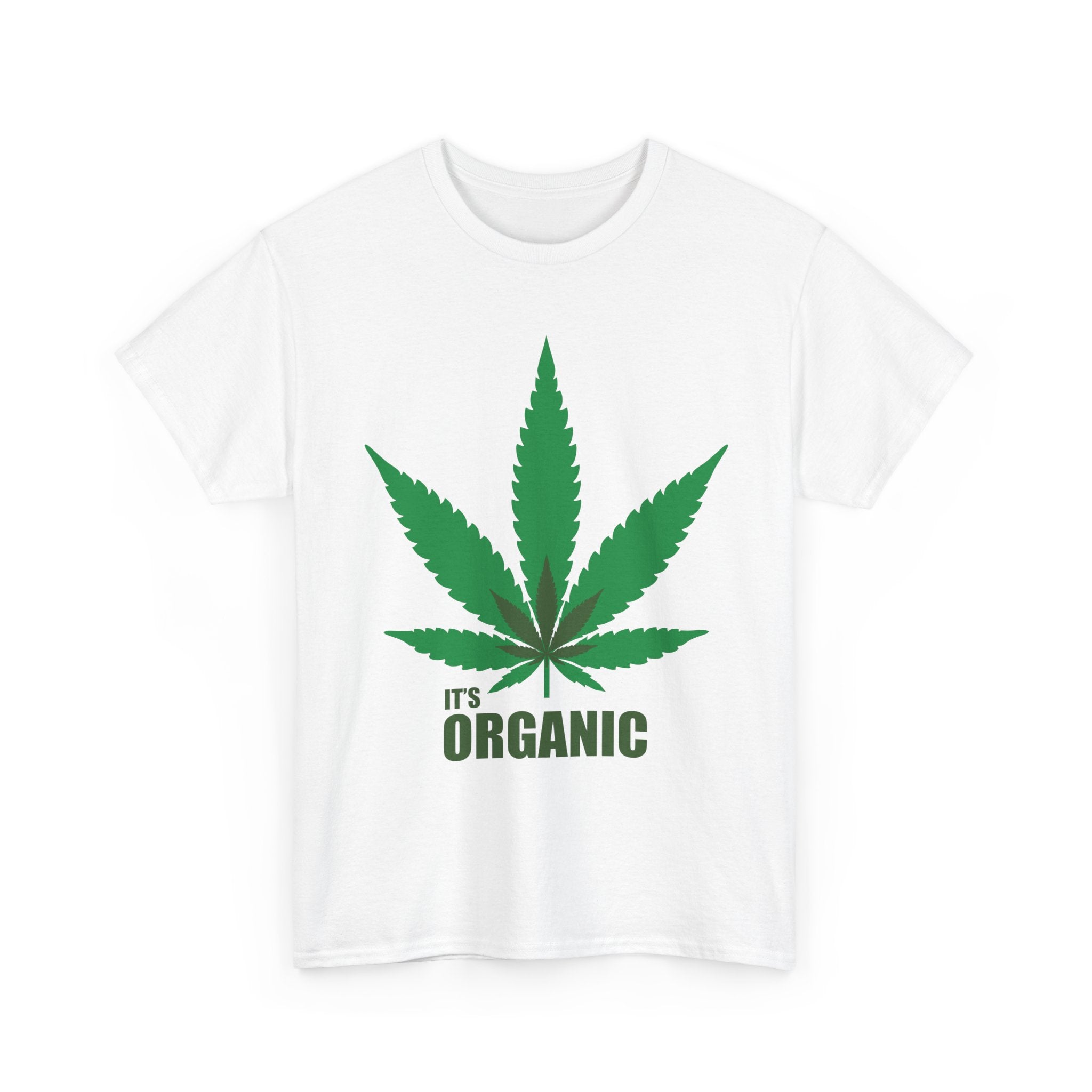 Organic Leaf Unisex Heavy Cotton Tee, Eco-Friendly T-Shirt, Gift for Nature Lovers, Comfortable Casual Wear, Green Leaf Apparel