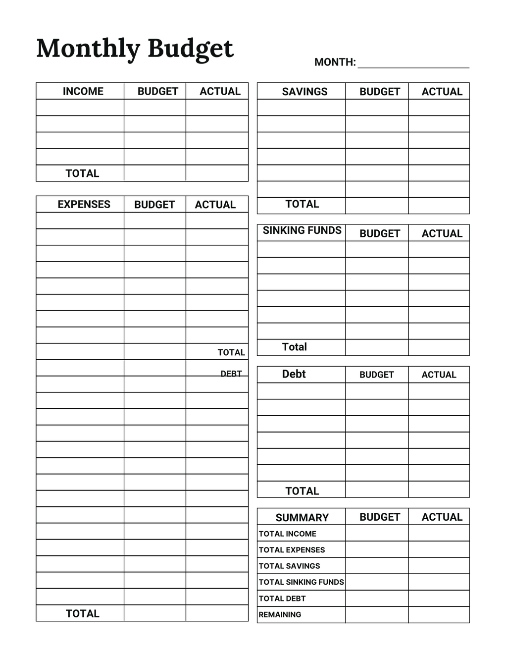 Abundance by Grace: Digital Budget Planner