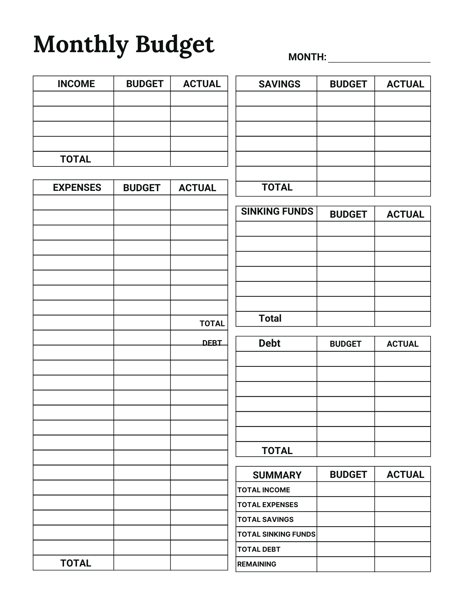 Abundance by Grace: Digital Budget Planner
