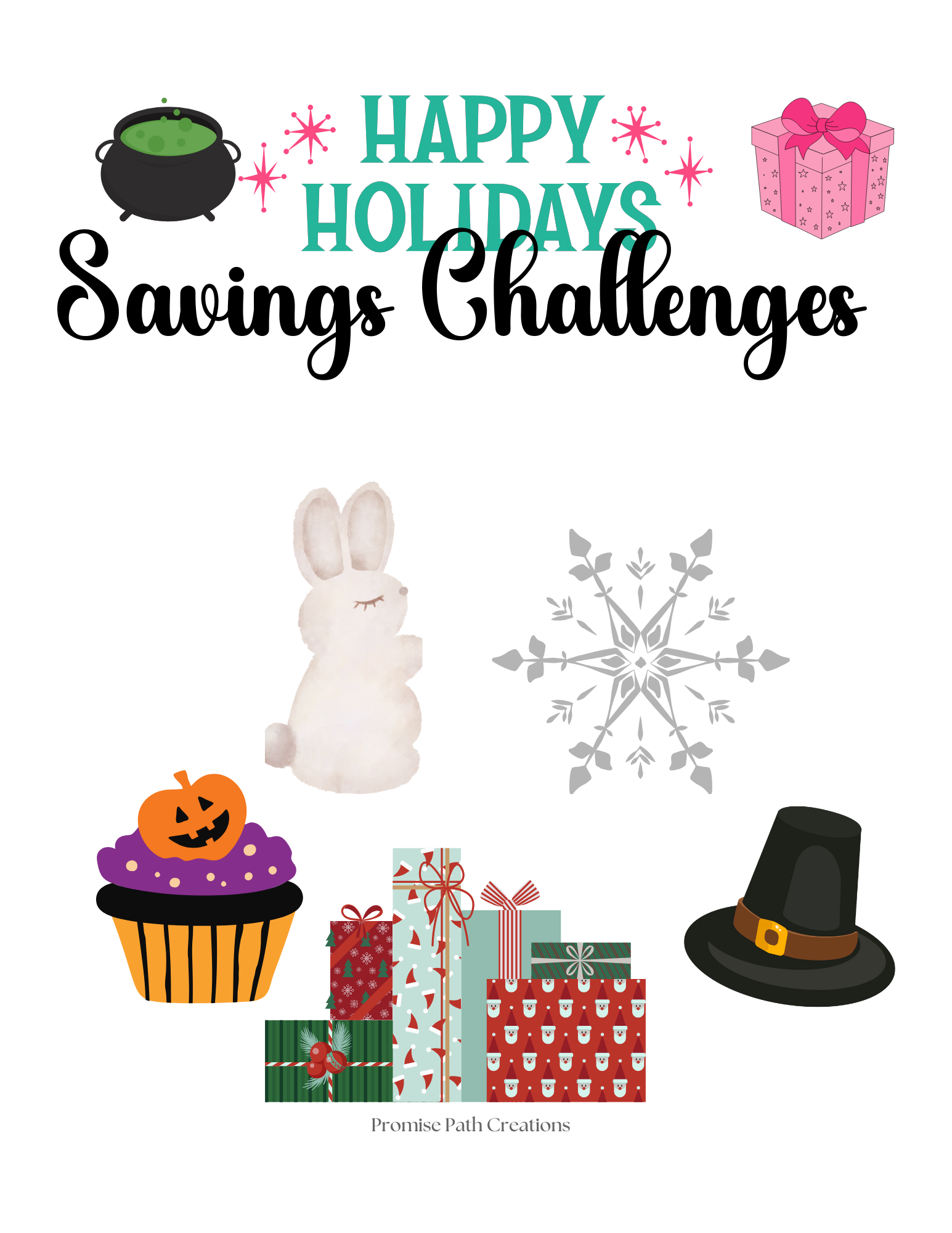 Happy Holidays Savings Challenge Book (Digital & Printable)