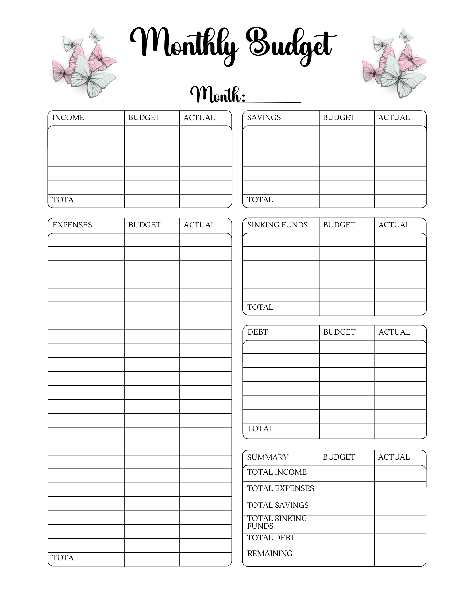 Money Moves Budget Planner (Digital Download / Printable)